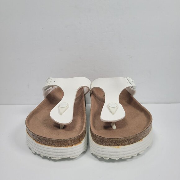 Papillio by Birkenstock Gizeh Platform Vegan Womens White Sandal US Size 6 EU 37 - Picture 3 of 8